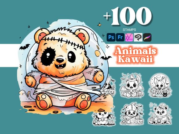 100 Animals Halloween Photoshop Brushes for Creative Digital Art