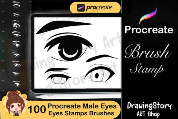 100 Anime Male Eyes Procreate Stamps: A Practical Resource for Digital Artists