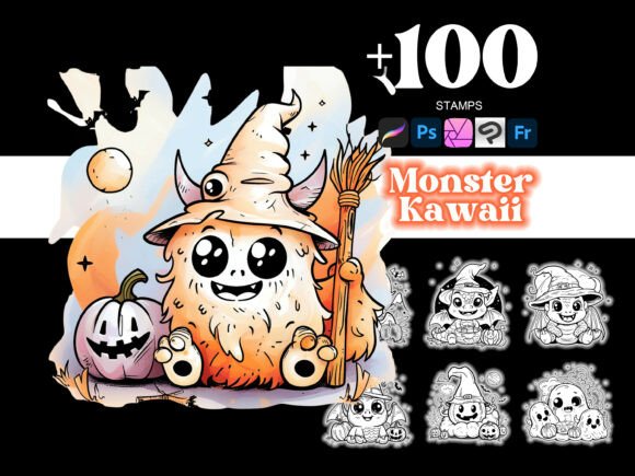 100 Monster Halloween Procreate: Elevating Digital Art with Specialized Brushes