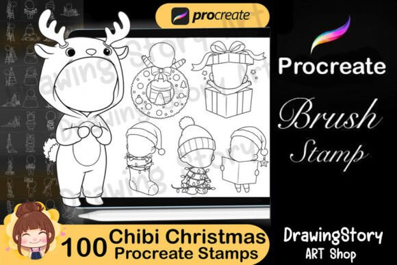 100 Procreate Chibi Stamps Christmas: A Creative Treasure for Digital Artists