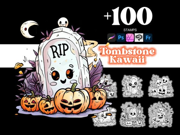 100 Tombstone Halloween Procreate: Elevating Digital Art with Specialized Brushes