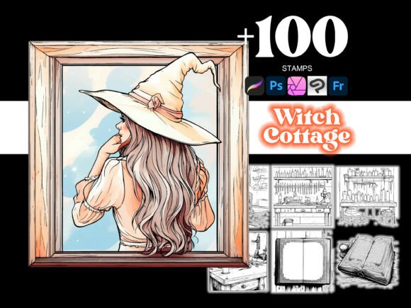 100 Witch Cottage Realistic Procreate Brush Set Review