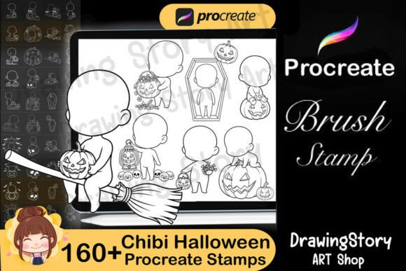 160 Procreate Halloween Stamps: Creative Power for Digital Artists
