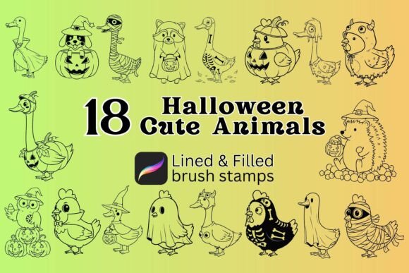 18 Halloween Cute Animal Brush Stamps: Strategic Creative Tools for Procreate Users