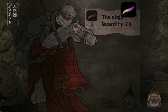 20 Ninja Japanese Procreate Stamp Brush: A Unique Digital Tool for Traditional Japanese Art