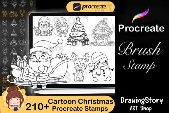 210 Procreate Cartoon Christmas Stamps: A Creative Powerhouse for Digital Artists and Design Entrepreneurs