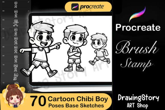 70 Procreate Chibi Boy Poses Cartoon: Creative Inspiration for Digital Artists