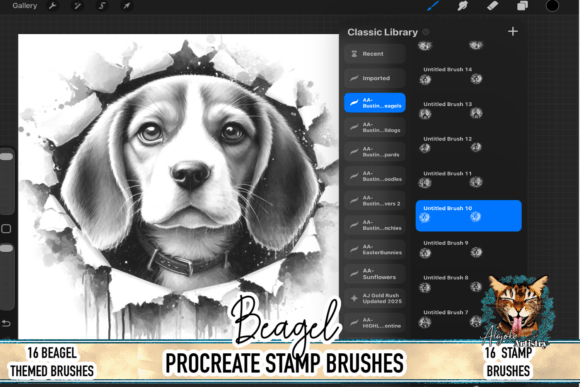 Beagle Procreate Brush Stamps: Bringing Personality to Digital Pet Art