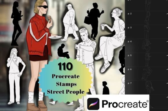 Bring Your Digital Art to Life with the 110 Procreate Street People Stamps
