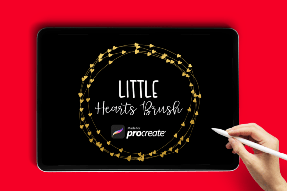Little Hearts Liner Procreate Brush for Creative Design