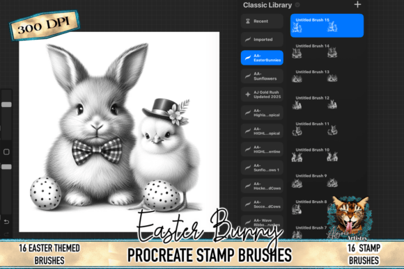 Procreate Easter Bunny Stamp Brush Set: Spring Design Made Simple