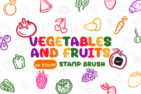 Vegetables and Fruits: A Sketch-Style Font for Creative Design Projects